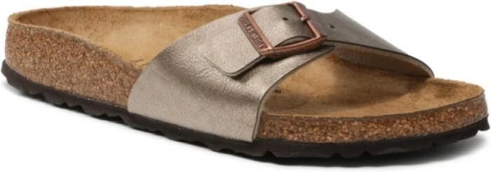 Birkenstock Madrid Dames Slippers Graceful Taupe Narrow fit | Taupe | Imitatieleer - Foto 6