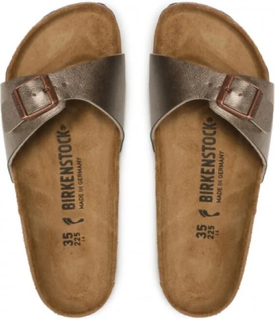 Birkenstock Madrid Dames Slippers Graceful Taupe Narrow fit | Taupe | Imitatieleer - Foto 3