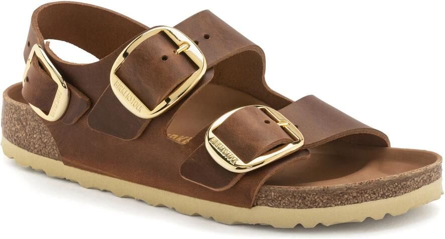 BIRKENSTOCK Sandalen Dames Milano Big Buckle Leer Cognac - Foto 5