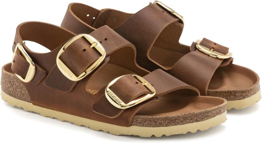 BIRKENSTOCK Sandalen Dames Milano Big Buckle Leer Cognac - Foto 2