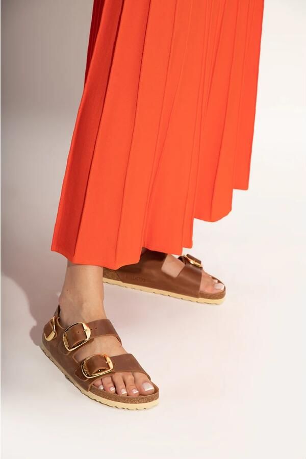 BIRKENSTOCK Sandalen Dames Milano Big Buckle Leer Cognac - Foto 7