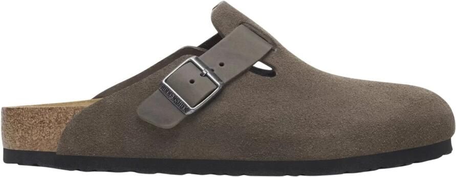 Birkenstock Beton Grijs Suède Leren Sandalen