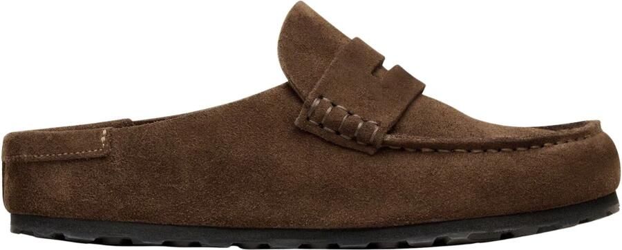 Birkenstock Slippers van leer met geprofileerde zool model 'Naples Wrapped'