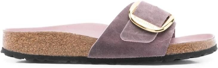 Birkenstock Paarse gesp sandalen met kurkzool