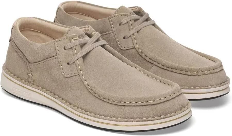 Birkenstock Beige Platte Schoenen Handgemaakte Suède Mocassin - Foto 4