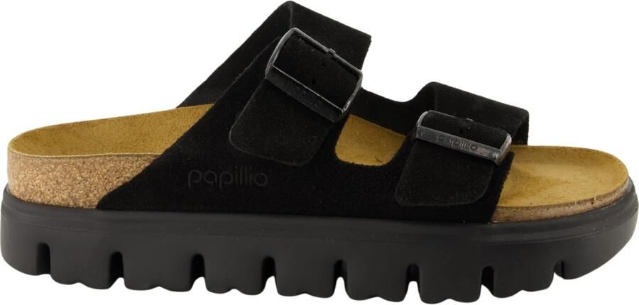 Birkenstock Platform Arizona Slippers in Zwart