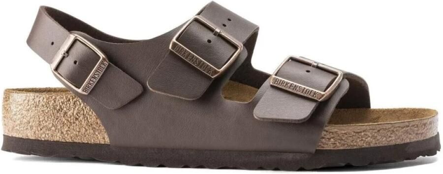 Birkenstock Milano Sandalen Dark Brown Regular-fit Bruin Imitatieleer