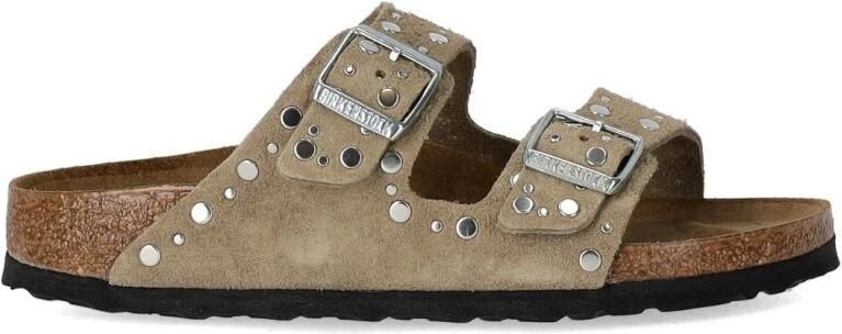 BIRKENSTOCK Teenslippers Dames Arizona Rivet Border Maat: 36 Materiaal: Suède Kleur: Beige - Foto 8