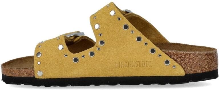 BIRKENSTOCK Teenslippers Dames Arizona Rivet Border Maat: 36 Materiaal: Suède Kleur: Geel - Foto 2