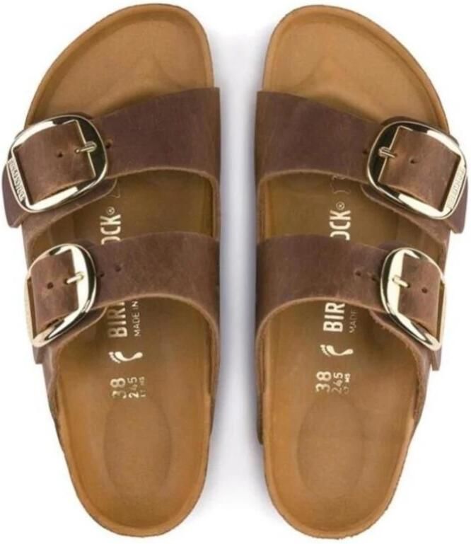 Birkenstock Arizona Big Buckle cognac vetleer regular sandalen dames (1011072)