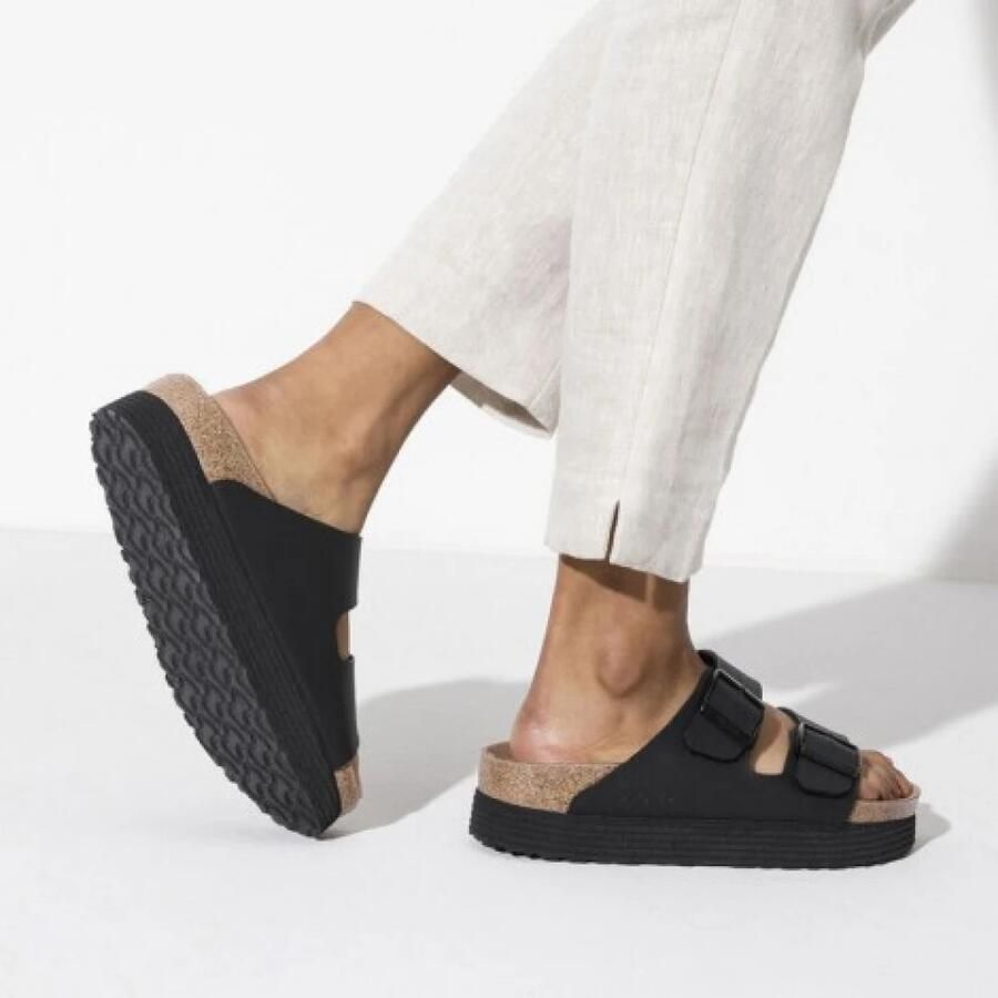 Birkenstock Sandals Arizona Platform Vegan Birko-Flor Zwart Dames - Foto 2