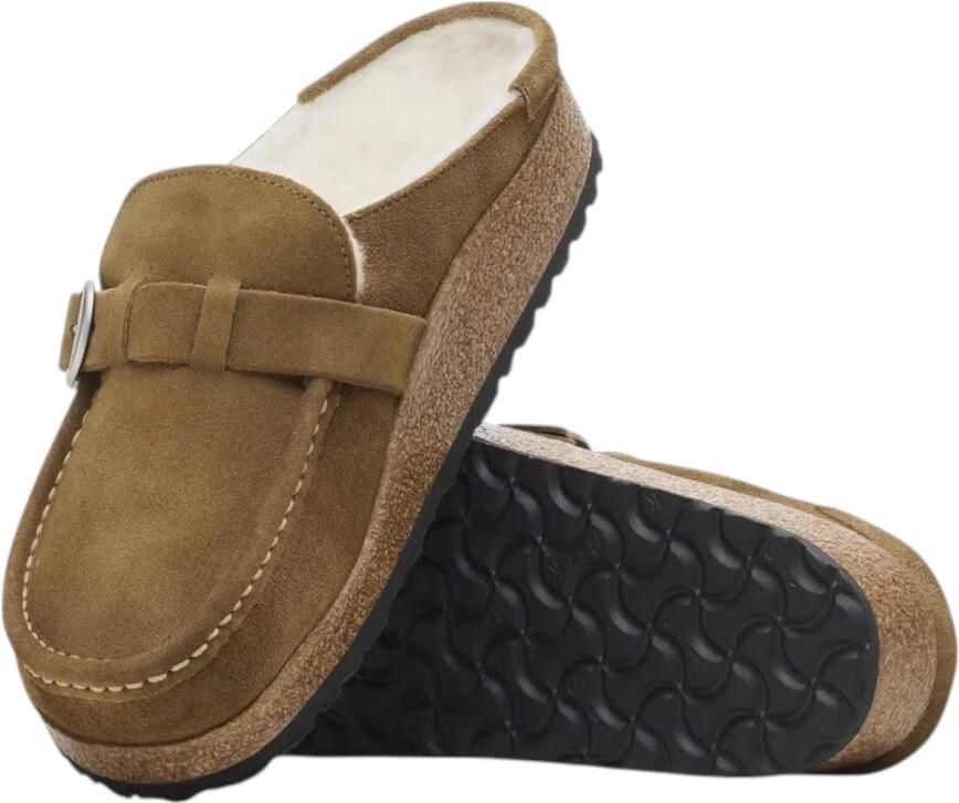 Birkenstock Suède Bontgevoerde Sandalen Brown