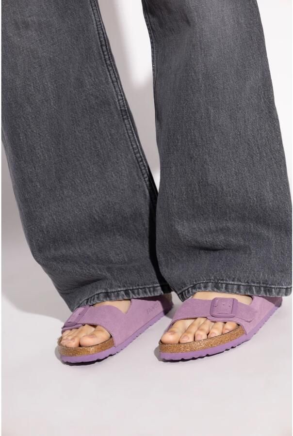 Birkenstock Suède Leren Sandalen in Mauve - Foto 2