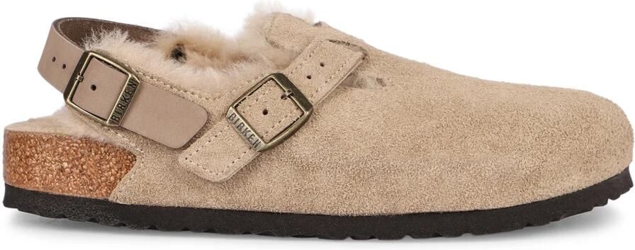 Birkenstock Beige Suède Sandalen met Shearling Voering Beige Dames - Foto 3