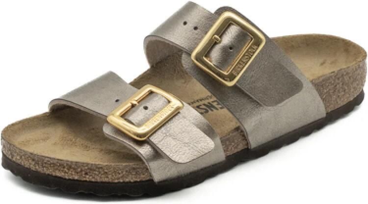 BIRKENSTOCK Slippers Dames Sydney Cushion Buckle Maat: 39 Materiaal: Leer Kleur: Bronskleurig - Foto 7