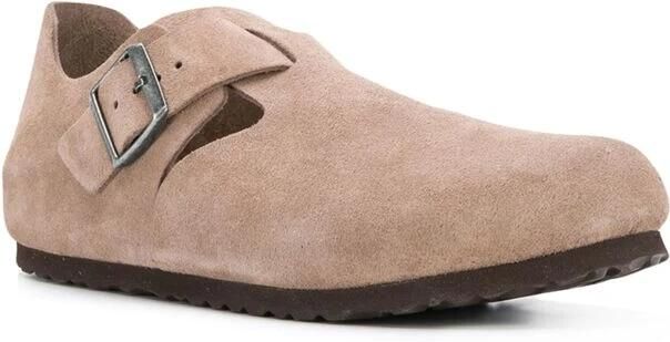 Birkenstock Taupe Bruin Suède Gespte Loafers - Foto 4