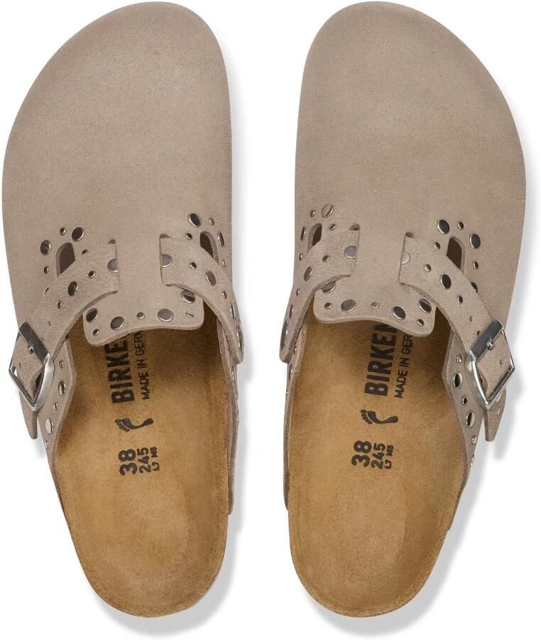 BIRKENSTOCK Instappers Dames Boston Rivet Suède Taupe - Foto 3