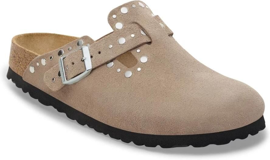 BIRKENSTOCK Instappers Dames Boston Rivet Suède Taupe - Foto 4