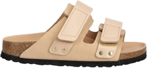 Birkenstock Nubuck Leren Sandalen met Verstelbare Banden Beige Dames