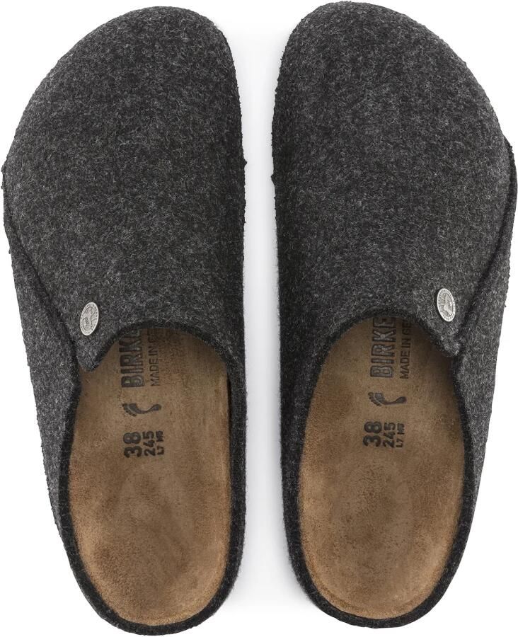 Birkenstock Zermatt Pantoffels Anthracite Regular fit | Zwart | Wolvilt - Foto 5