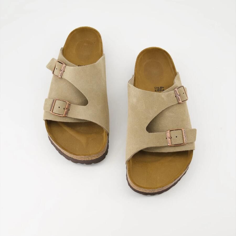 Birkenstock Zurich Heren Slippers Taupe Regular-fit Taupe Suède - Foto 3