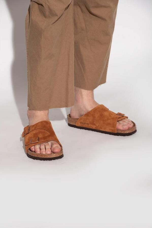 Birkenstock Narrow Arizona Suede Leather Faded Khaki - Foto 6