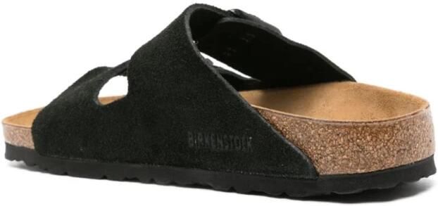 Birkenstock Zwarte Leren Sandalen Unisex Lage Stijl Black - Foto 4