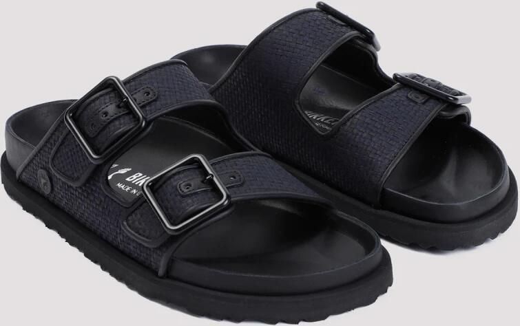Birkenstock 1774 Arizona Raffia Pantoffels Black Dames - Foto 2