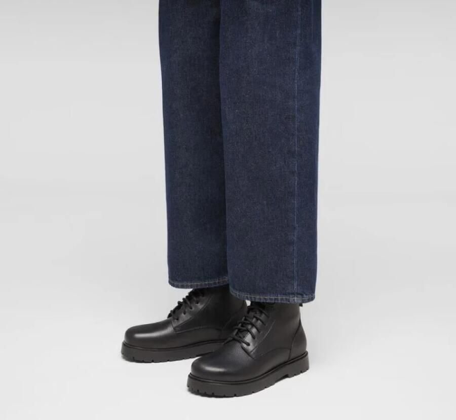 Birkenstock Zwarte Waterdichte Veterschoenen Midden