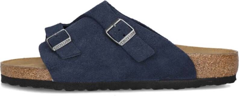 Birkenstock Blauwe Suède Heren Zurich Slippers