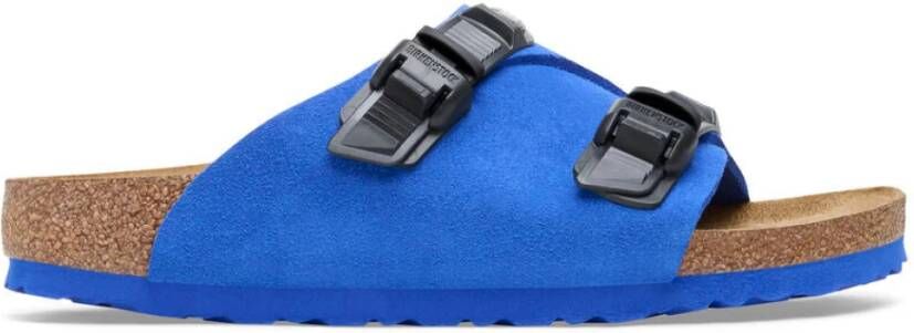 Birkenstock Blauwe Suède Leren Casual Sandaal Blue Heren