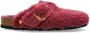 Birkenstock Boston Big Buckle Teddy Rivet Logo OS Slides Pink Dames - Thumbnail 1