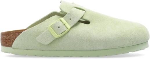 Birkenstock Fluorescerende Groene Suède Muiltjes Green