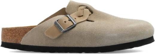 BIRKENSTOCK Instappers Dames Boston Braided Suède Zand