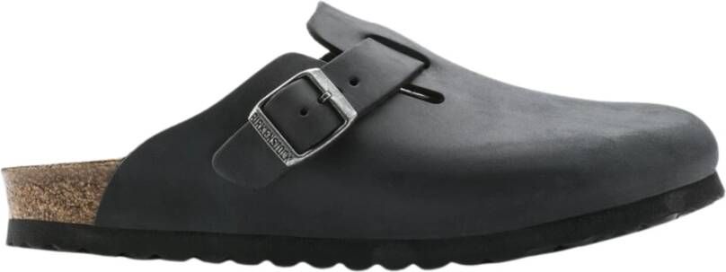 Birkenstock Boston leoi slippers zwart Black Heren