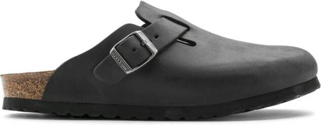 Birkenstock Boston Oiled Leather Klompen Black Dames