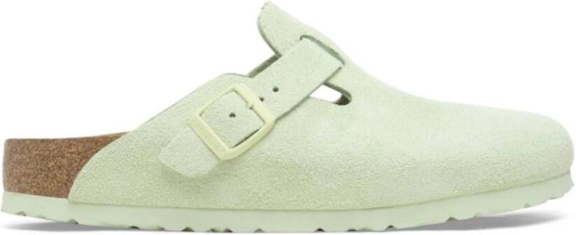 Birkenstock Boston Regular Faded Lime Sandalen Green Dames