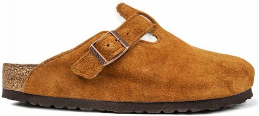 Birkenstock BOSTON SHEARLING SUEDE LEATHER pantoffels pantoffels Cognac - Foto 17