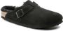 Birkenstock Boston Black narrow Shearling Veloursleder Suede Dames Pantoffels Zwart - Thumbnail 3