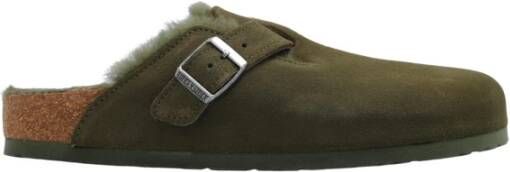 Birkenstock Boston Fur Dames Green- Dames Green