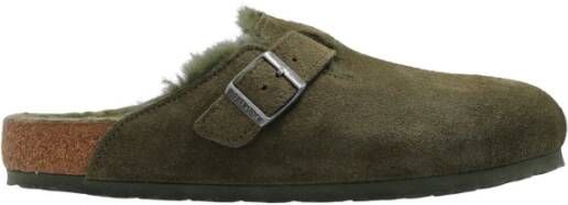Birkenstock Boston Slippers en Sandalen Heren Groen Nubuck