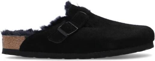 Birkenstock Boston VL suède slides Black Heren
