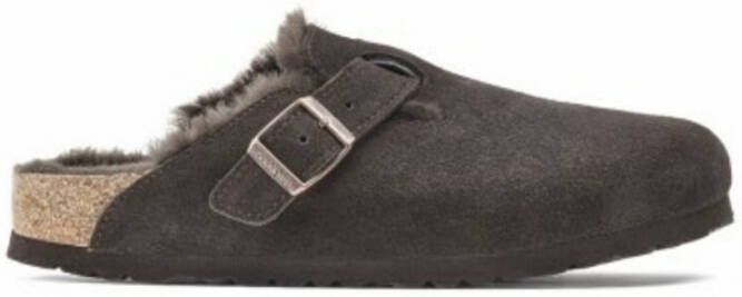 Birkenstock Boston Wool Borrego Mocha Shoes Grijs Heren
