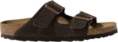 Birkenstock Bruine Leren Instap Pantoffels Brown Heren