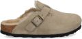 BIRKENSTOCK Instappers Dames Boston W Suède Taupe - Bruin