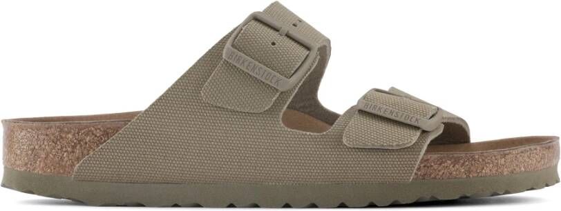 Birkenstock Arizona Tex Canvas Veg Faded Khaki Slides & sandalen 1023958