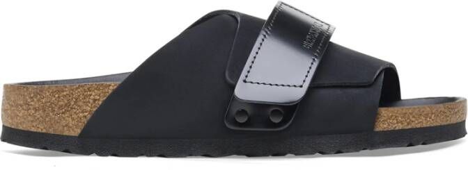 Birkenstock Kyoto Sandalen Zwart Velours Leer Black Dames