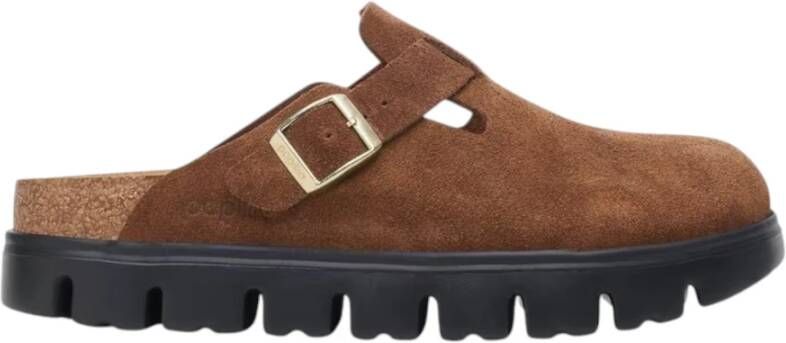 Birkenstock Chunky Dark Tea Suède Sandalen Narrow