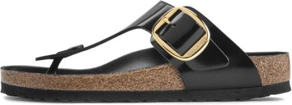 Birkenstock Comfort en stijl met Gizeh Birko-Flor sandalen Zwart Dames