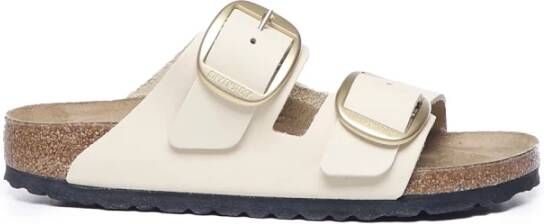 Birkenstock Comfortabele Beige Leren Sandalen Beige Dames